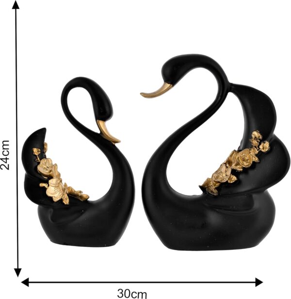 Swan Pair Sculpture for Home Decor Showpiece . - Image 2