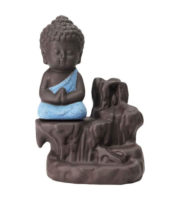 Incense Holder Meditating Monk Buddha . - Image 3