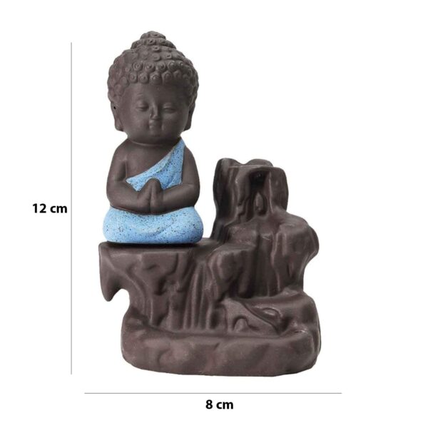 Incense Holder Meditating Monk Buddha . - Image 2