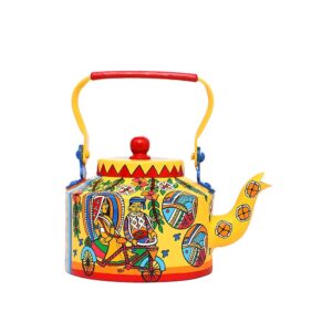 Mug Hand Painted & Hand Designed Colourful Decorative Traditional Village Theme Desi Tea Chai Aluminium Kettle