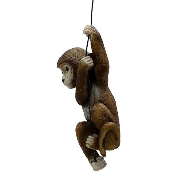 Hanging Monkey Garden Decor Resin Monkey Climbing Hanging Animal Statue with Rope shwpiece for Gift - Image 4