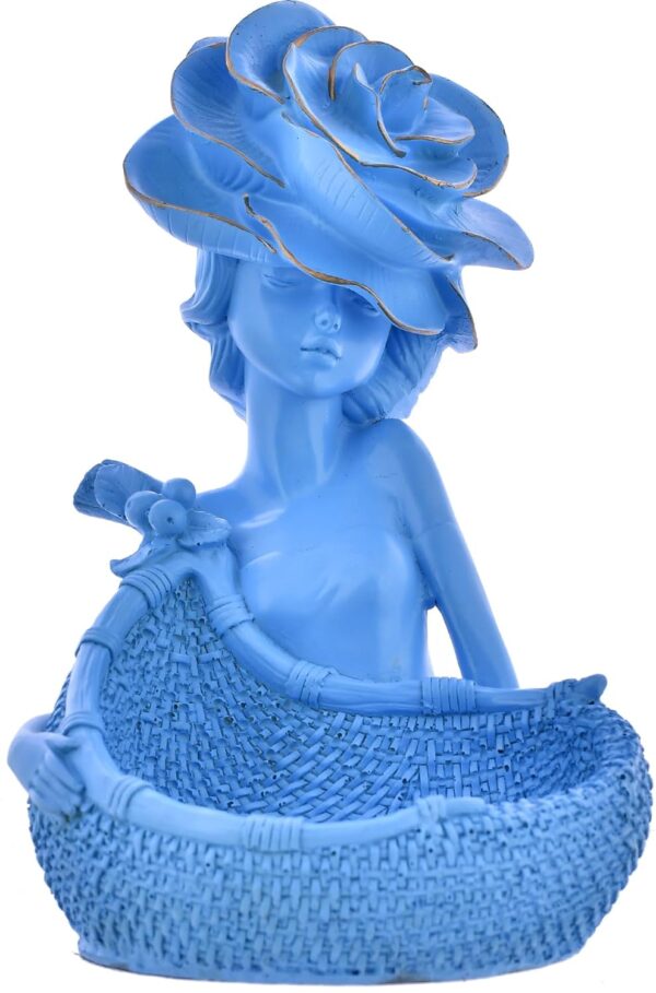 Decorative Lady with Basket Statue - Image 3