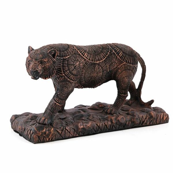 Brown Polyresin and Bronze Sharni Statue Decorative Animal Figurine Showpiece - Image 2