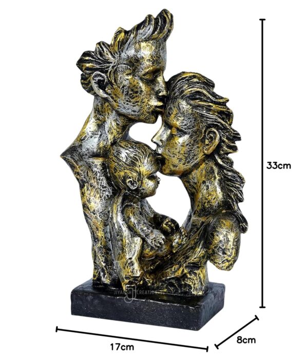 Mother, Father with Son Love Statue, Family Showpiece. - Image 3