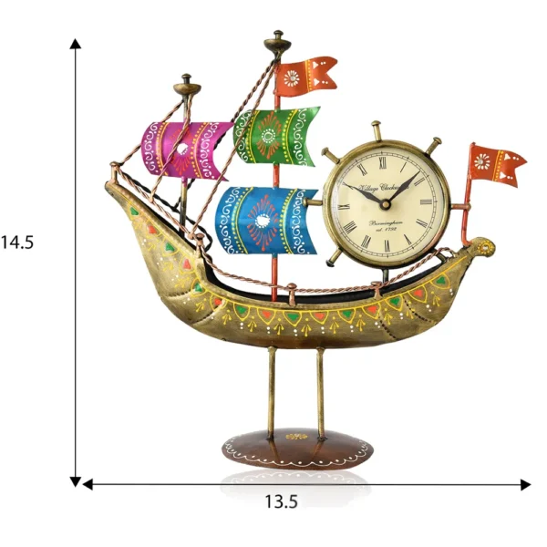 Ship-Themed Metal Table Clock | Ideal Corporate Gift - Image 5