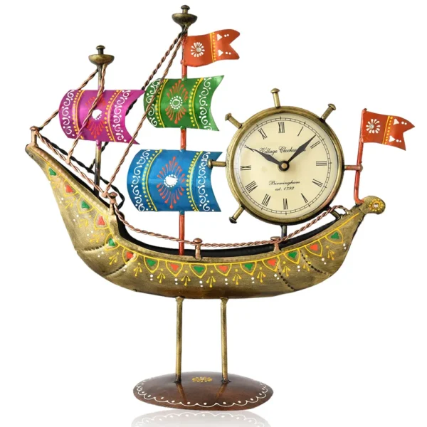 Ship-Themed Metal Table Clock | Ideal Corporate Gift - Image 3