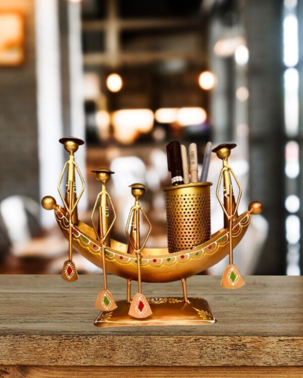 Handicrafted Boat Shape Pen, Pencil Holder - Image 6
