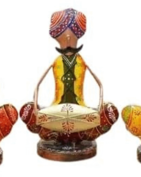 Metal Rajasthani Musicians Showpiece - Home Decor | Stylish Table Items