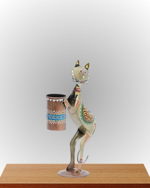 Iron Cat holding a Pen Holder Showpiece for Home decor, - Image 5